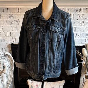 LC Lauren Conrad Dark Blue Denim Jean Jacket